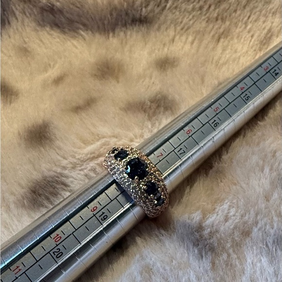 Bomb Party Gold Plating, Black Onyx, CZ Ring, Size 8, NWOT, “BORG” - Picture 9 of 9